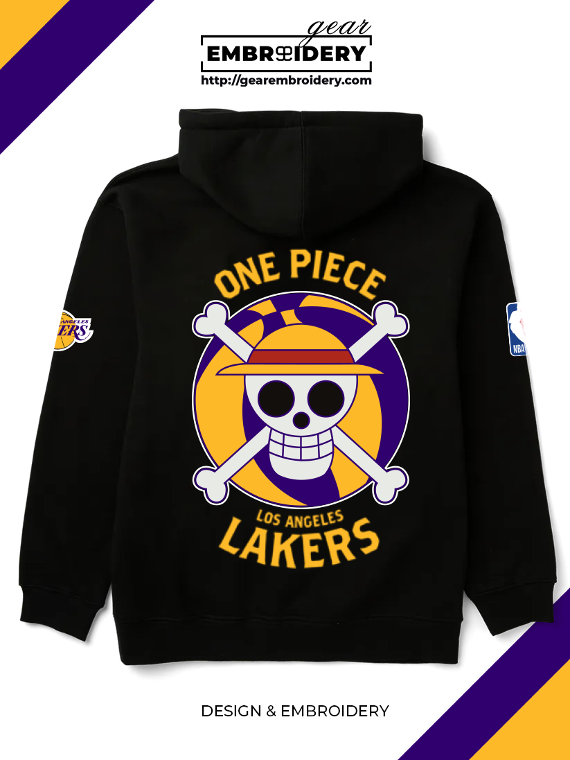 Los Angeles Lakers x One Piece Game Night Embroidered Logo Hoodie - LMT OP3