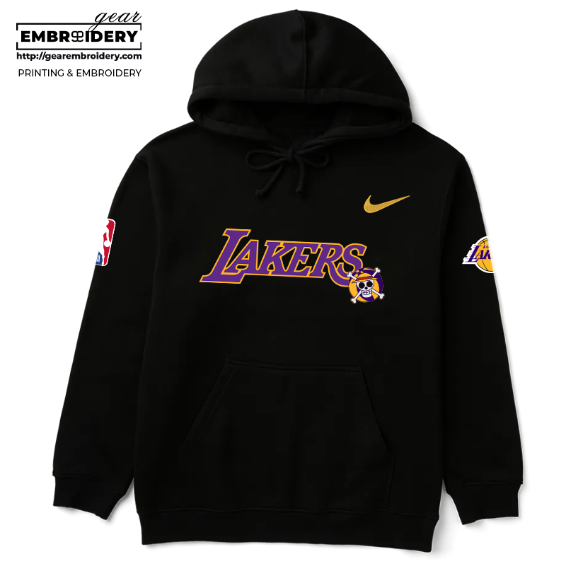 Los Angeles Lakers x One Piece Game Night Embroidered Logo One Piece character Hoodie - LMT OP4