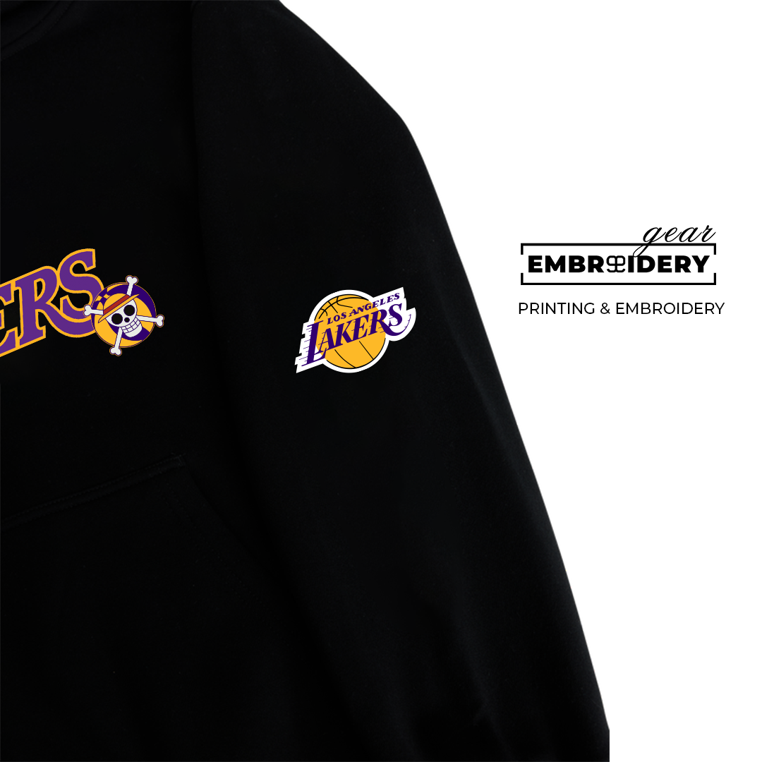 Los Angeles Lakers x One Piece Game Night Embroidered Logo One Piece character Hoodie - LMT OP4