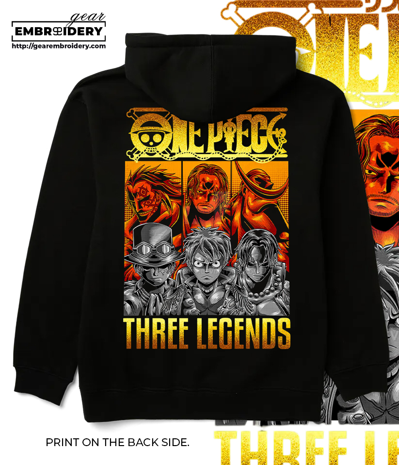 One Piece Legends Printing & Embroidered T Shirt Sweatshirt Hoodie Clothing OP93