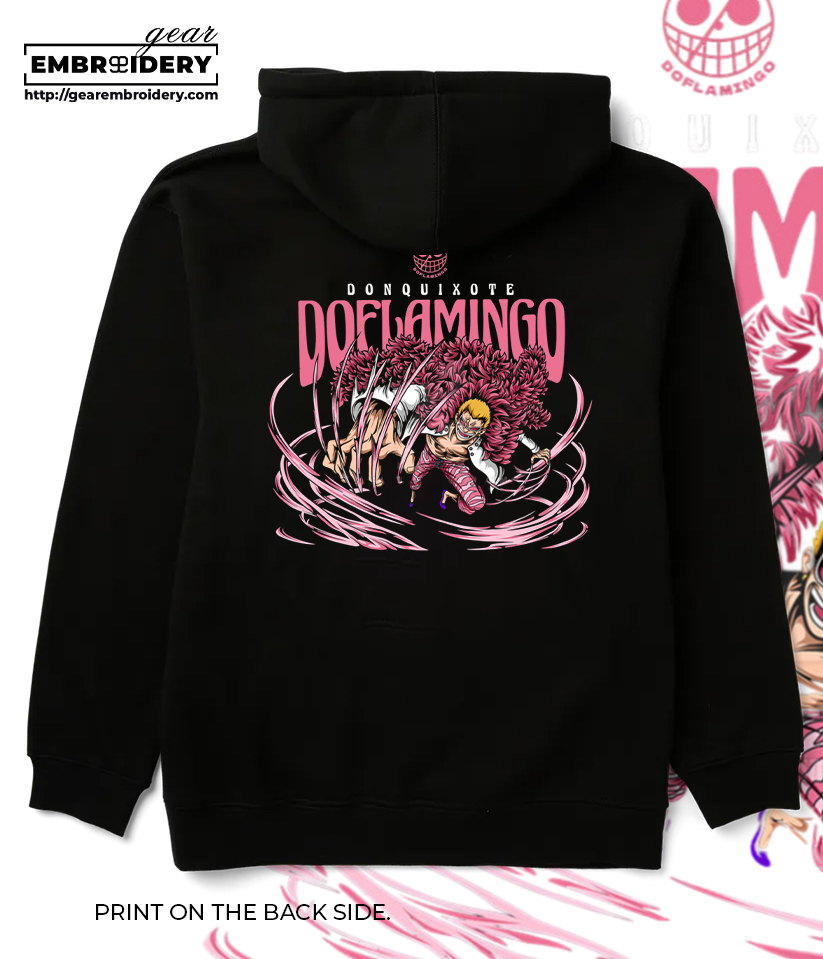 Doflamingo One Piece anime Printing & Embroidered T Shirt Sweatshirt Hoodie Clothing OP115