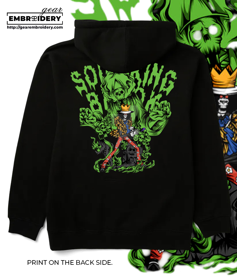 Brook One Piece anime Printing & Embroidered T Shirt Sweatshirt Hoodie Clothing OP118