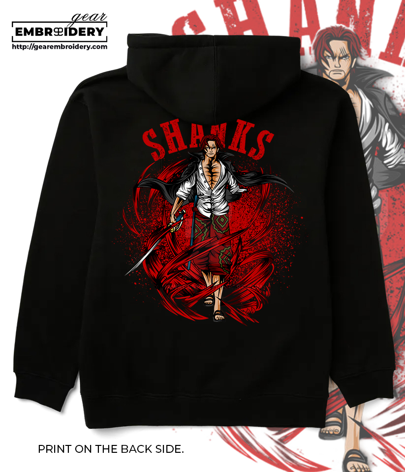 Shanks One Piece anime Printing & Embroidered T Shirt Sweatshirt Hoodie Clothing OP124