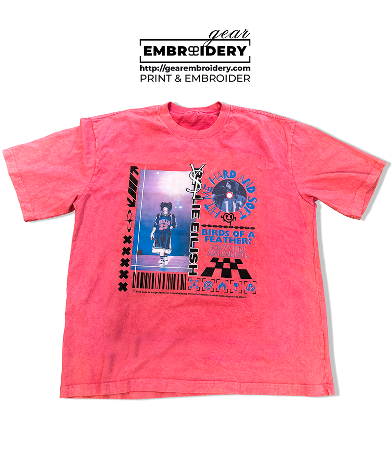 Billie Eilish Collab Brand Wash T shirt Unisex Print and Embroider LMT71