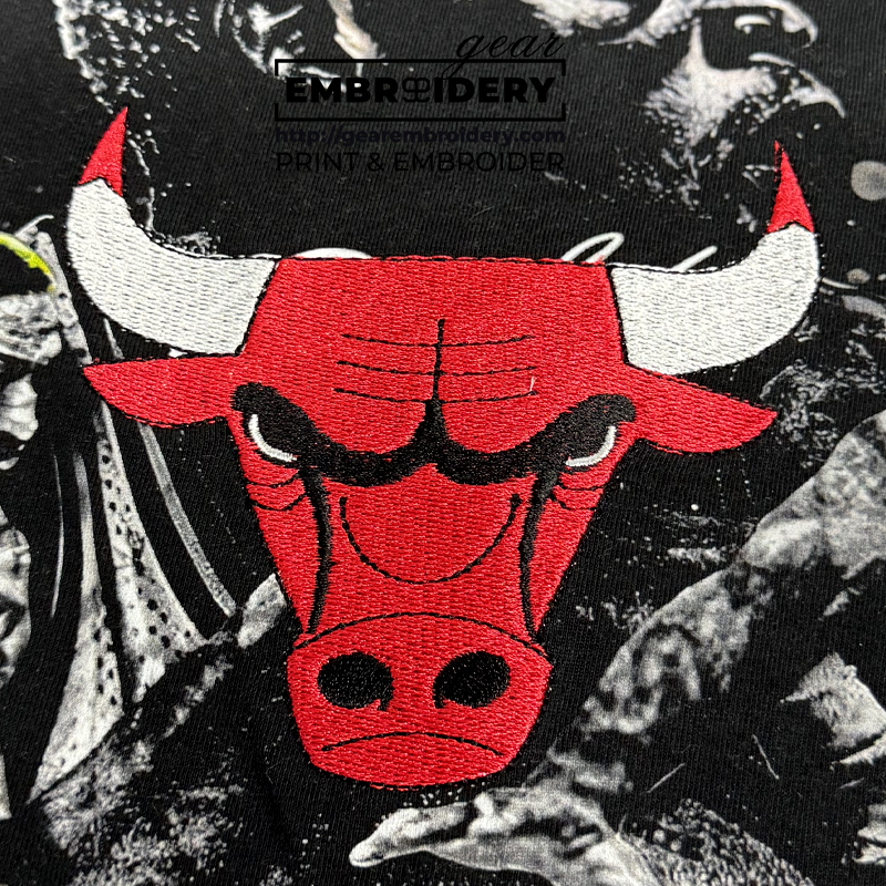 Dennis Rodman & Chicago bulls logo merch fan Print & Embroider T Shirt Sweatshirt Hoodie LMT195