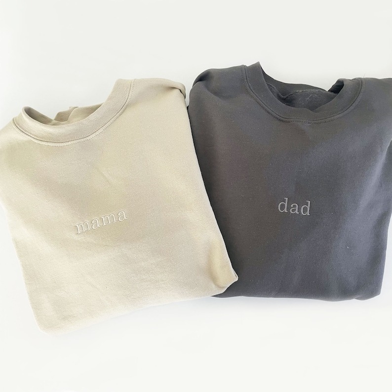 Minimal Dad Embroidered Gemma Crewneck Sweatshirt, New Dad Sweatshirt, Birth Announcement