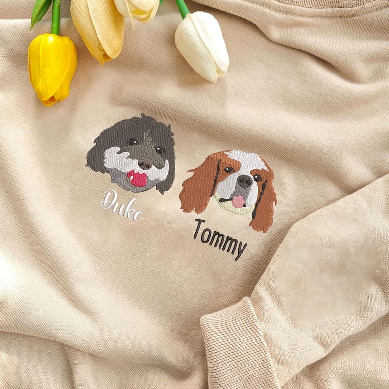 Custom Cat Portrait sweatshirt Personalized Embroidered Pet hoodie Cat Face Sweatshirt Pet Sweatshirt with Pet Name Gift for pet owner