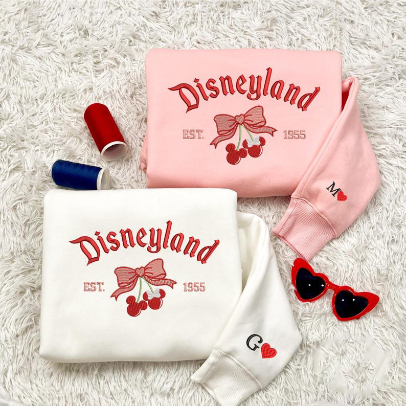 Valentine Embroidered Sweatshirt, Cherry Coquette Magical Land Hoodie, Magical Land Valentine Coquette Embroidered Shirt, Valentine Shirt
