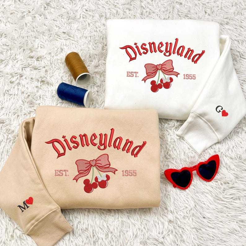 Valentine Embroidered Sweatshirt, Cherry Coquette Magical Land Hoodie, Magical Land Valentine Coquette Embroidered Shirt, Valentine Shirt